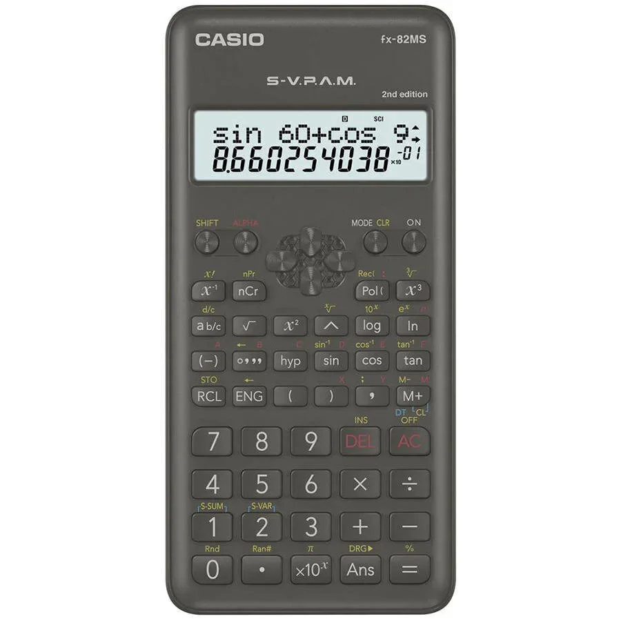 Casio FX-82MS 2.Versiyon Bilimsel Hesap Makinesi 10+2 Haneli 240 Fonksiyon