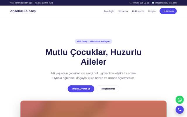 Anaokulu & Kreş — Canlı & Modern