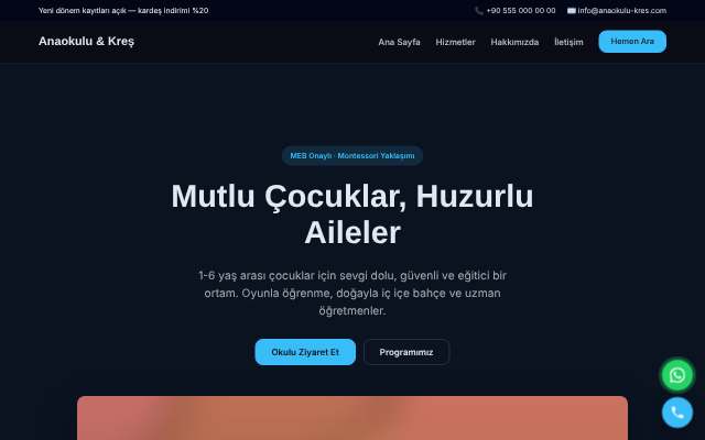Anaokulu & Kreş — Gece Mavisi