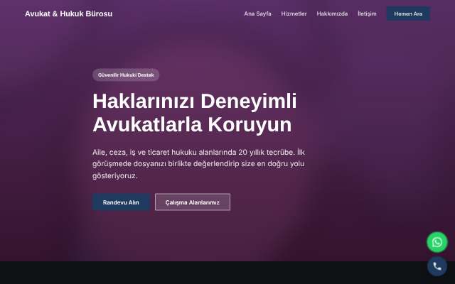 Avukat & Hukuk Bürosu — Koyu & Güçlü