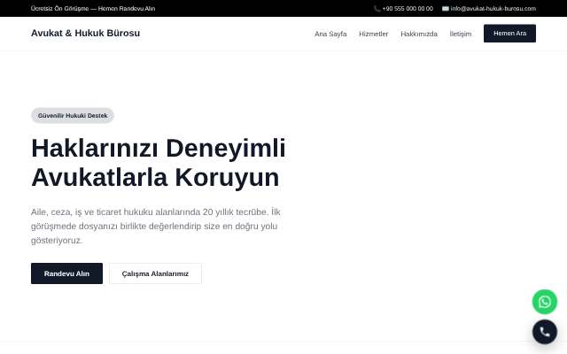 Avukat web sitesi teması