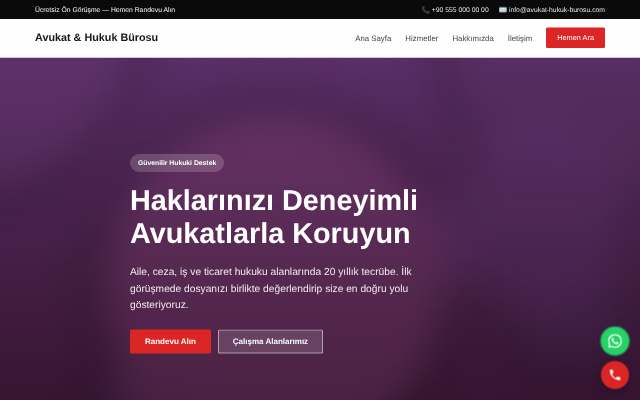 Avukat & Hukuk Bürosu — Cesur Kırmızı