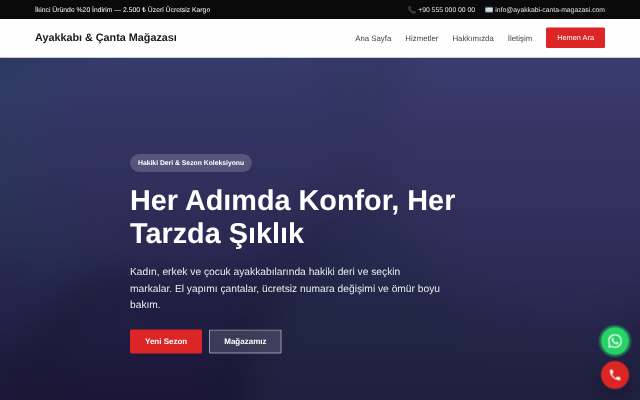 Ayakkabı & Çanta Mağazası — Cesur Kırmızı