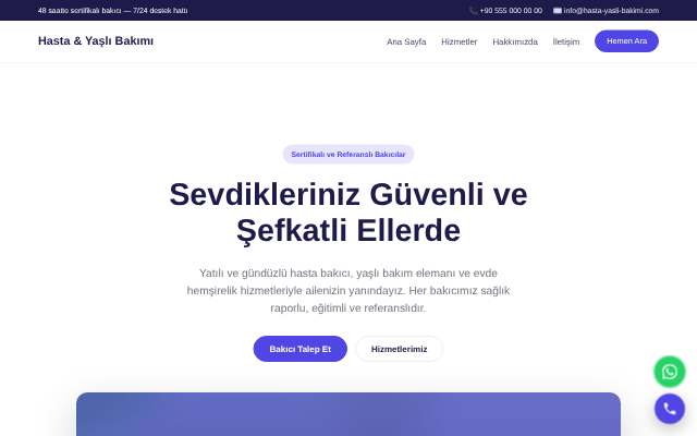 Hasta & Yaşlı Bakımı — Canlı & Modern