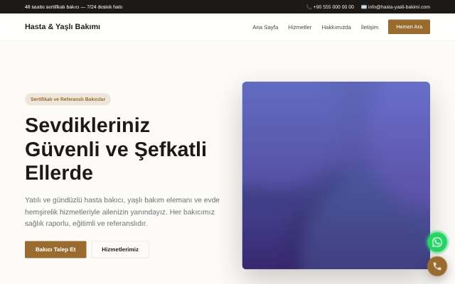 Hasta & Yaşlı Bakımı — Zarif Serif