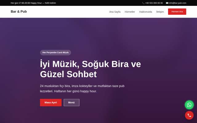 Bar & Pub — Cesur Kırmızı