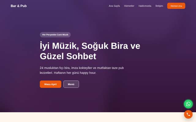 Bar & Pub — Sıcak Turuncu