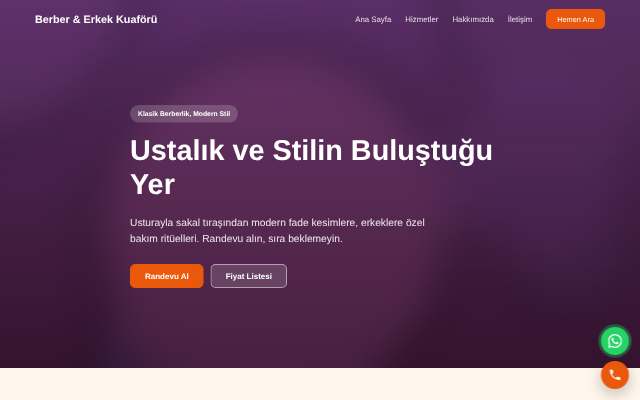 Berber & Erkek Kuaförü — Sıcak Turuncu