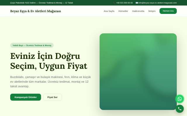 Beyaz Eşya & Ev Aletleri Mağazası — Doğal Yeşil