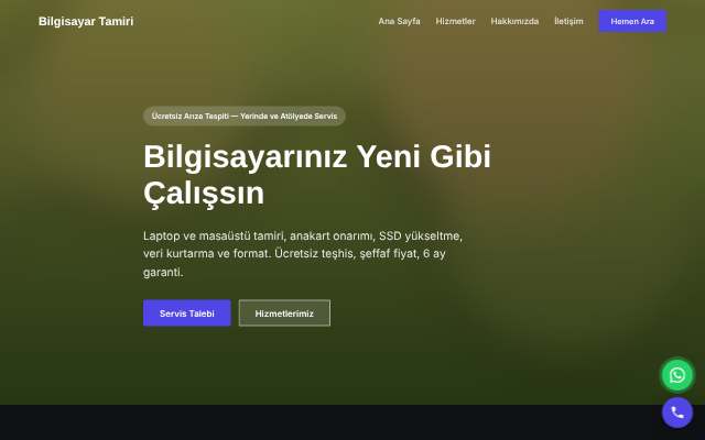 Bilgisayar Tamiri — Koyu & Güçlü