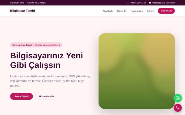 Bilgisayar Tamiri — Yumuşak Pastel