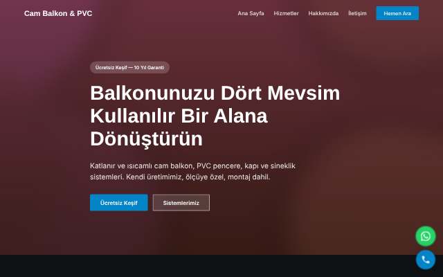 Cam Balkon & PVC — Koyu & Güçlü