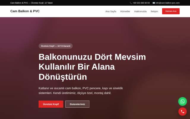 Cam Balkon & PVC — Cesur Kırmızı