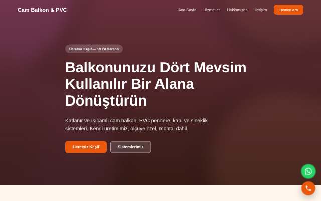 Cam Balkon & PVC — Sıcak Turuncu