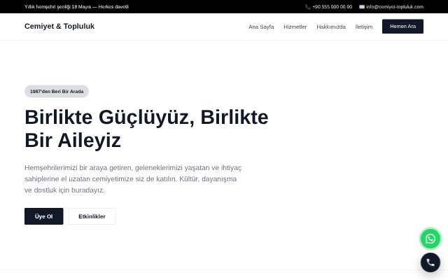 Cemiyet & Topluluk — Minimal Beyaz
