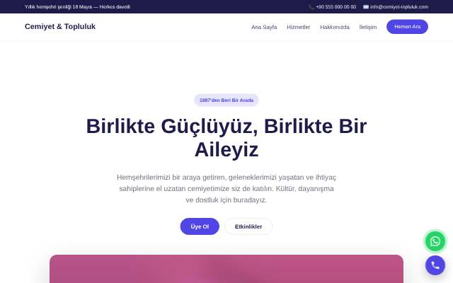 Cemiyet & Topluluk — Canlı & Modern