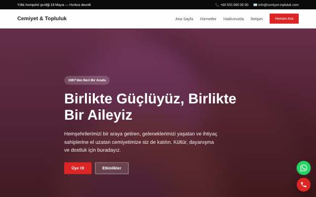 Cemiyet & Topluluk — Cesur Kırmızı