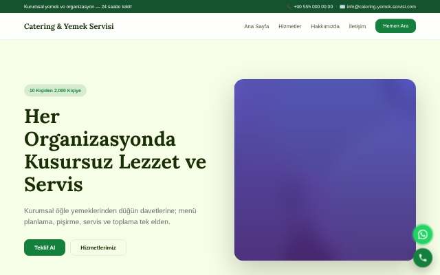 Catering & Yemek Servisi — Doğal Yeşil