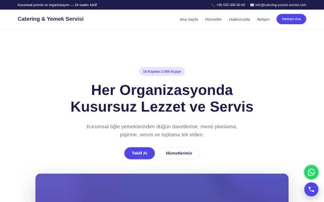 Catering & Yemek Servisi — Canlı & Modern