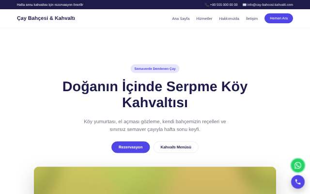 Çay Bahçesi & Kahvaltı — Canlı & Modern