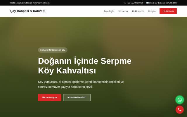 Çay Bahçesi & Kahvaltı — Cesur Kırmızı