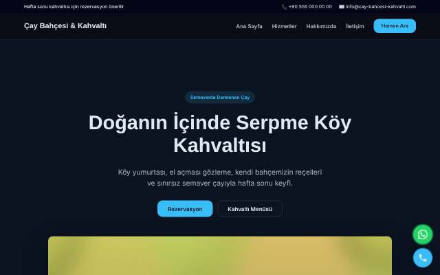 Çay Bahçesi & Kahvaltı — Gece Mavisi