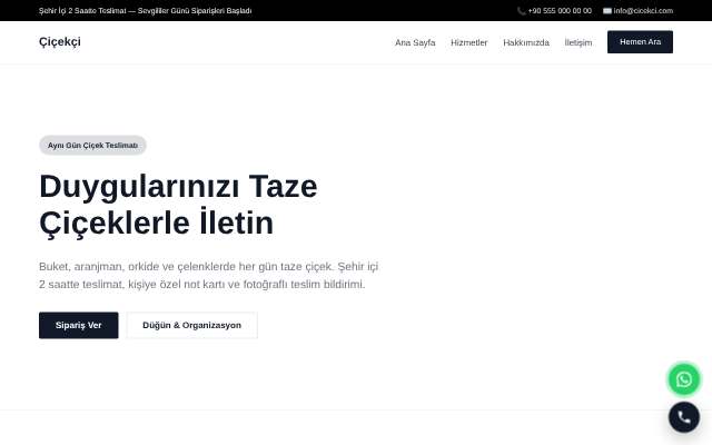Çiçekçi — Minimal Beyaz