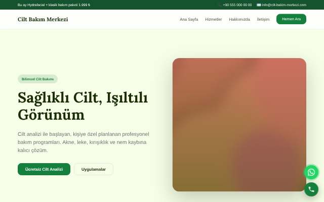 Cilt Bakım Merkezi — Doğal Yeşil