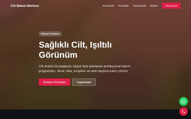 Cilt Bakım Merkezi — Koyu & Güçlü