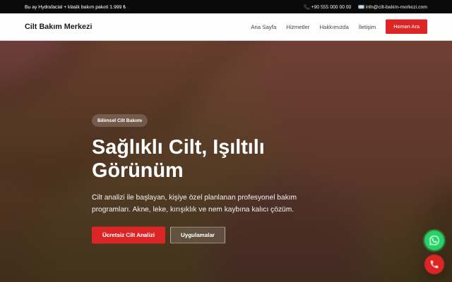 Cilt Bakım Merkezi — Cesur Kırmızı