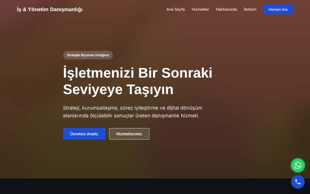 İş & Yönetim Danışmanlığı — Koyu & Güçlü
