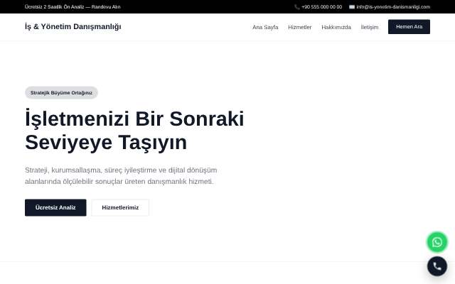 İş & Yönetim Danışmanlığı — Minimal Beyaz