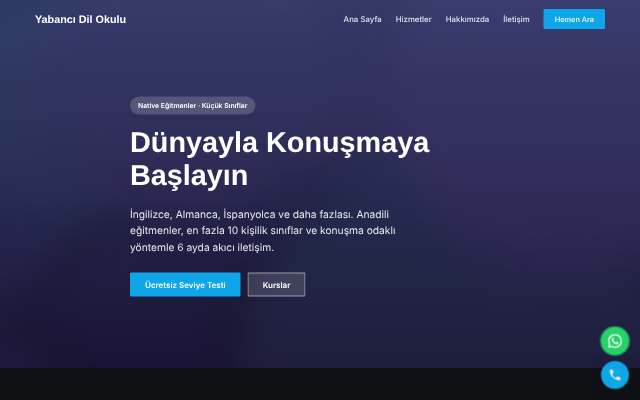 Yabancı Dil Okulu — Koyu & Güçlü