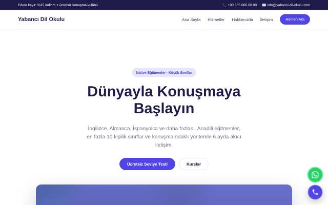 Yabancı Dil Okulu — Canlı & Modern