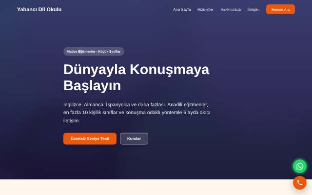 Yabancı Dil Okulu — Sıcak Turuncu
