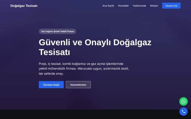Doğalgaz Tesisatı — Koyu & Güçlü