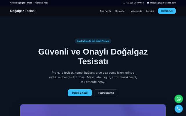 Doğalgaz Tesisatı — Gece Mavisi