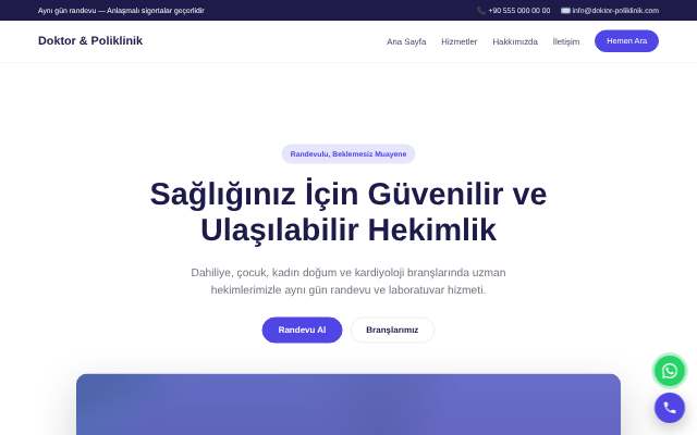 Doktor & Poliklinik — Canlı & Modern