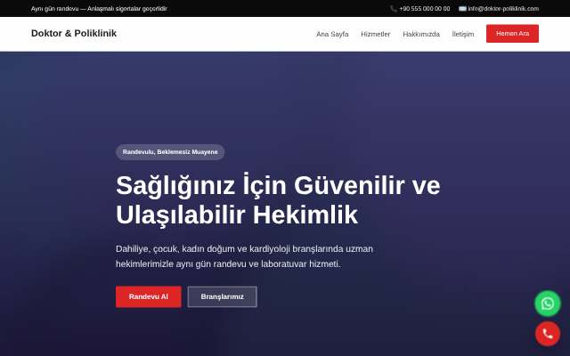 Doktor & Poliklinik — Cesur Kırmızı