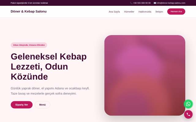 Döner & Kebap Salonu — Yumuşak Pastel