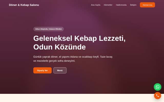 Döner & Kebap Salonu — Sıcak Turuncu