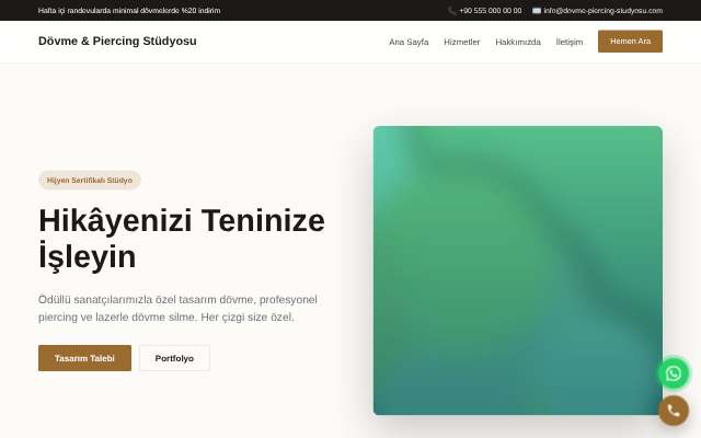 Dövme & Piercing Stüdyosu — Zarif Serif
