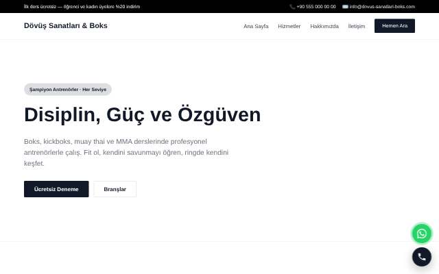 Dövüş Sanatları & Boks — Minimal Beyaz