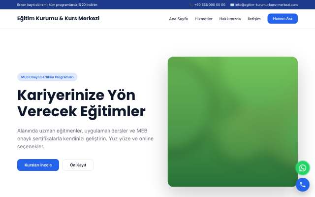 Eğitim Kurumu & Kurs Merkezi