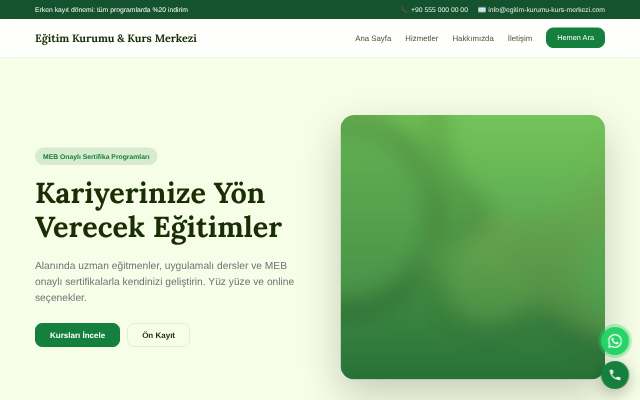 Eğitim Kurumu & Kurs Merkezi — Doğal Yeşil