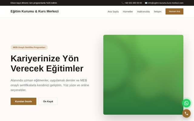 Eğitim Kurumu & Kurs Merkezi — Zarif Serif