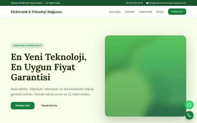 Elektronik & Teknoloji Mağazası — Doğal Yeşil