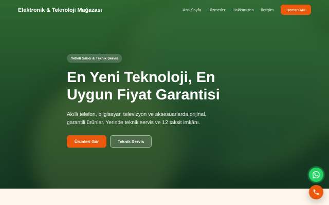 Elektronik & Teknoloji Mağazası — Sıcak Turuncu