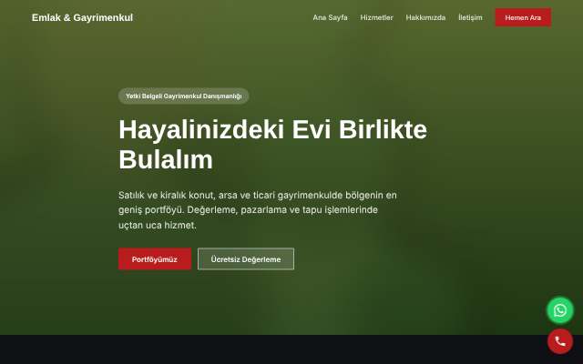 Emlak & Gayrimenkul — Koyu & Güçlü