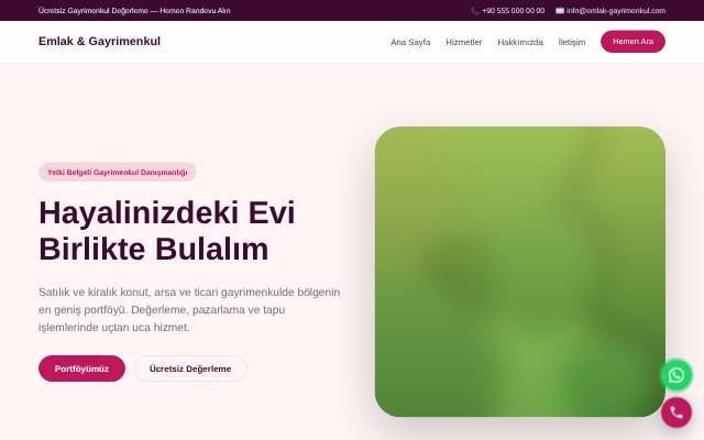 Emlak & Gayrimenkul — Yumuşak Pastel